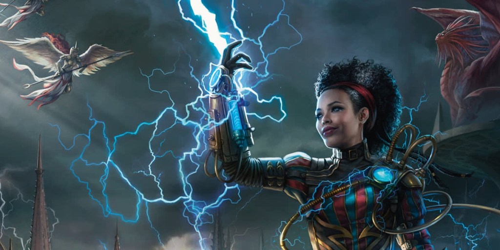 An entry image of an Artificer conjuring lightning in their hand DnD 5e