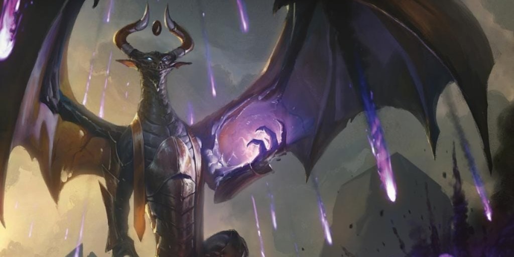 An entry image of a dragon raining down hellfire in DnD 5e