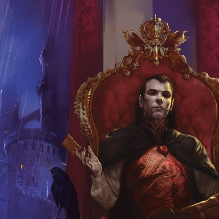 An entry image of Strahd von Zarovich sitting on his throne in DnD 5e