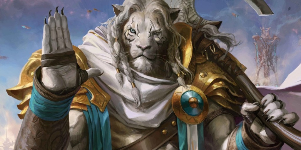 An entry image showing Magic: the Gathering's Ajani Goldmane in DnD 5e