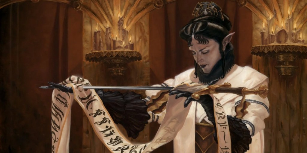 An entry image showing a Peace Domain Cleric in DnD 5e