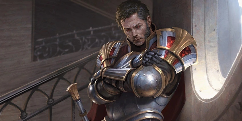 An entry image showing the Oath of Conquest Paladin subclass in DnD 5e