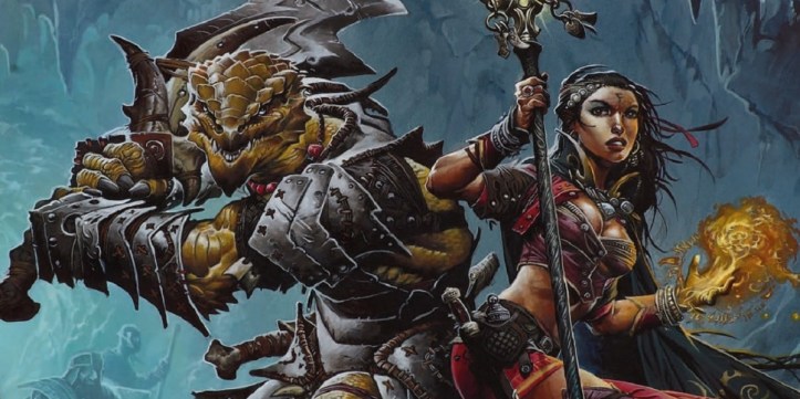 An entry image showing two DnD character builds fighting back-to-back.