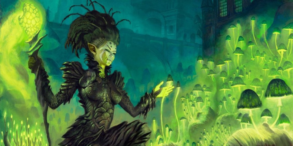 An entry image showing a Circle of Spores subclass DnD 5e Druid build